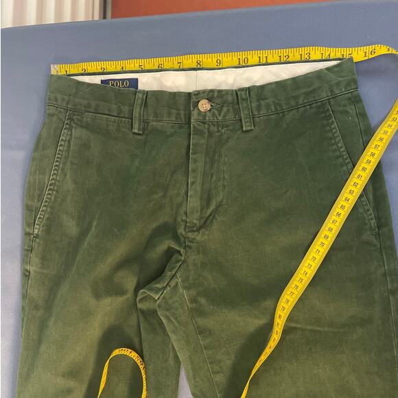 Polo Ralph Lauren Blue Label Slim Fit Chino Pants Size 30/32 Green Pre-owned - Picture 11 of 12